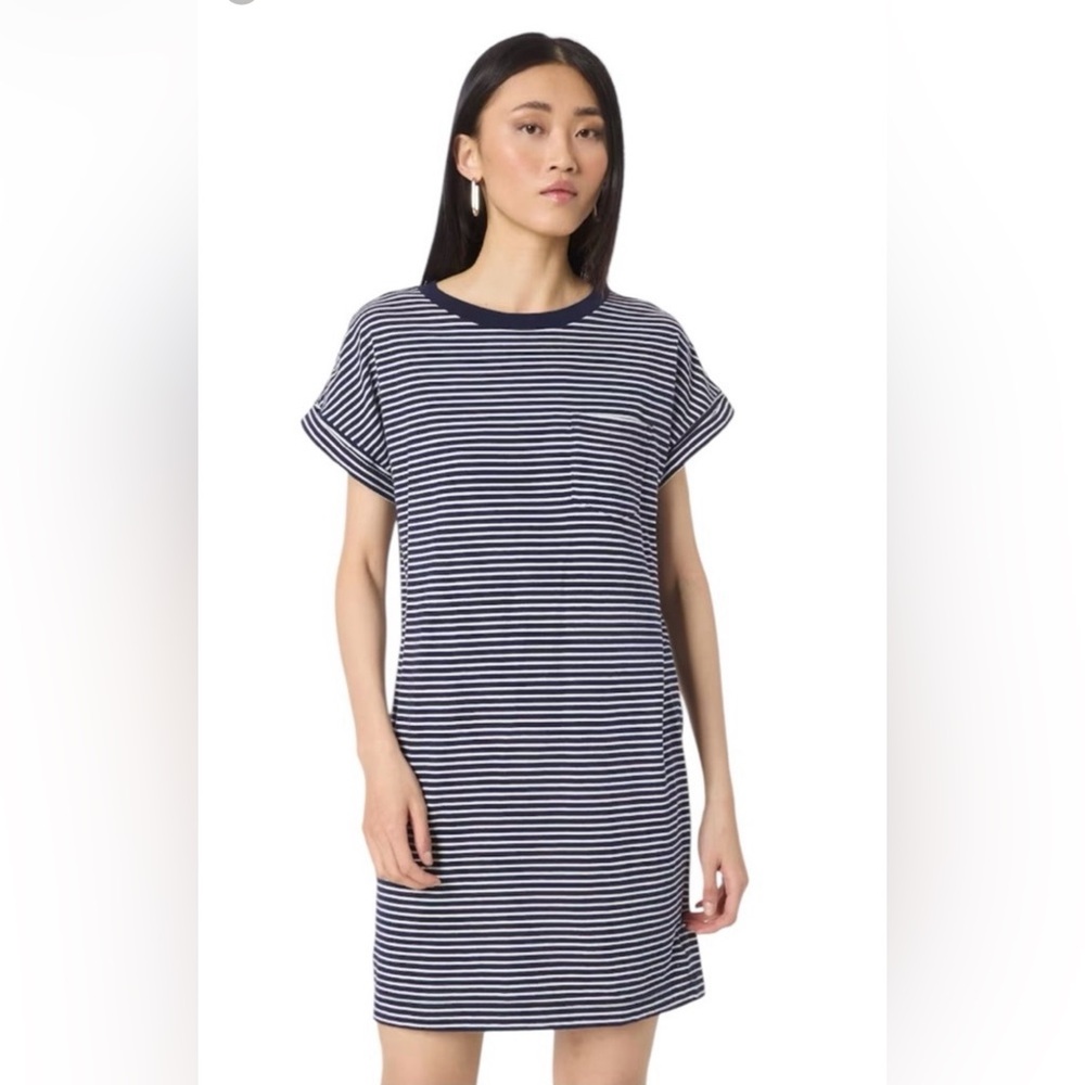 Gap Navy and White Striped Dress